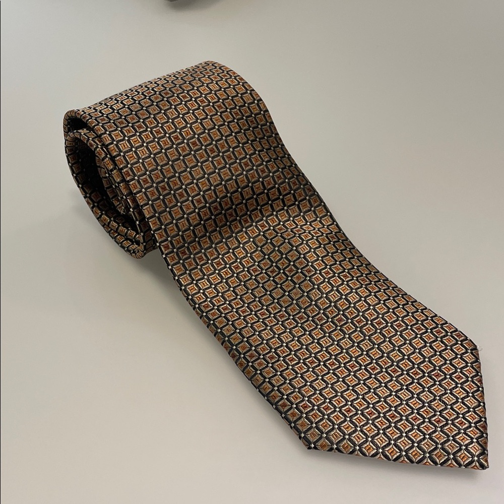 Ryan Seacrest Distinction Geometric Tie - Brown and Black